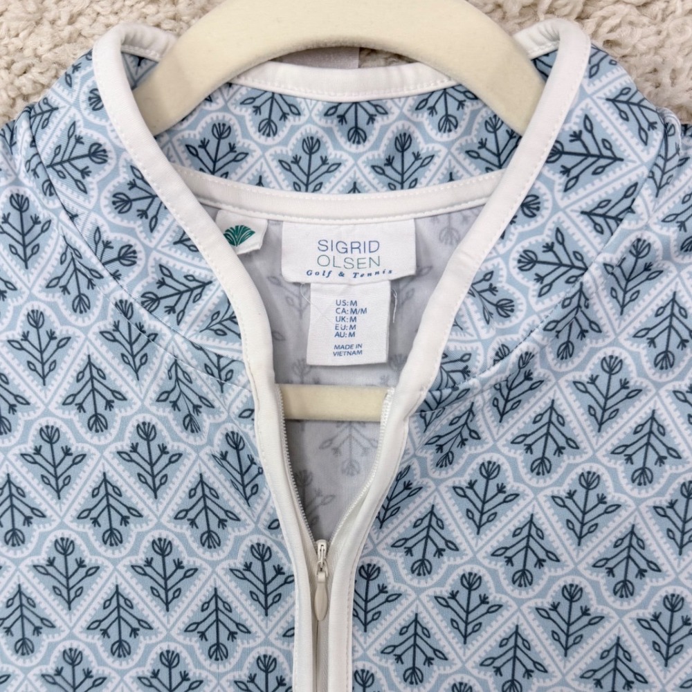 Sigrid Olsen Light Blue and White Sleeveless Mini Dress - Picture 2 of 7